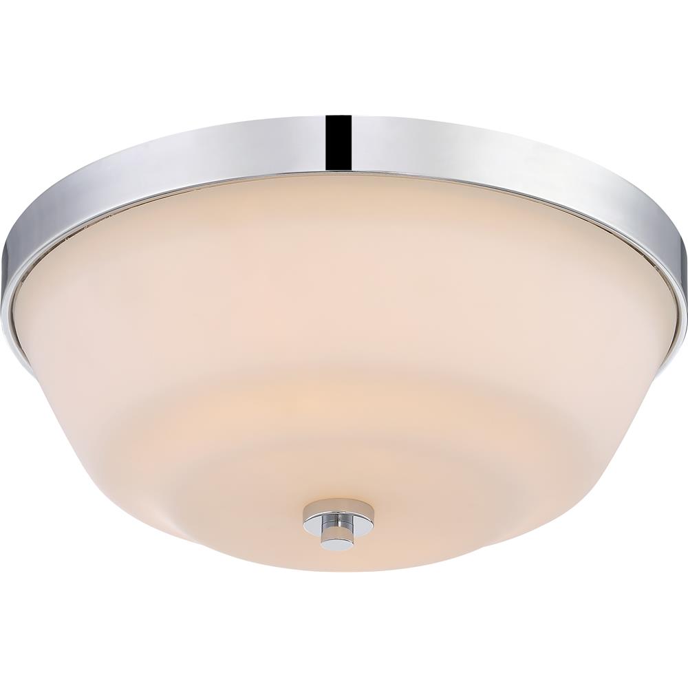 Nuvo Lighting 60/5804  Willow - 2 Light Flush Fixture with White Glass in Polished Nickel Finish